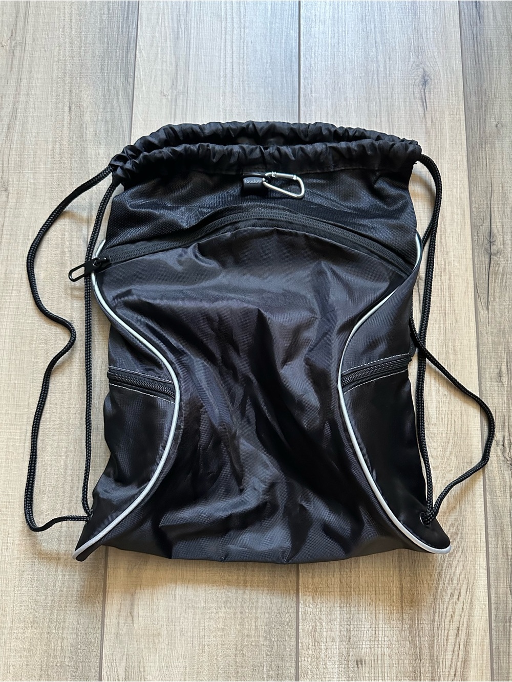 Brookstone Black Drawstring Backpack